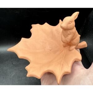 Vintage Scioto Pottery Mold Red Wear Handmade Garden Mini Bunny Birdbath New!